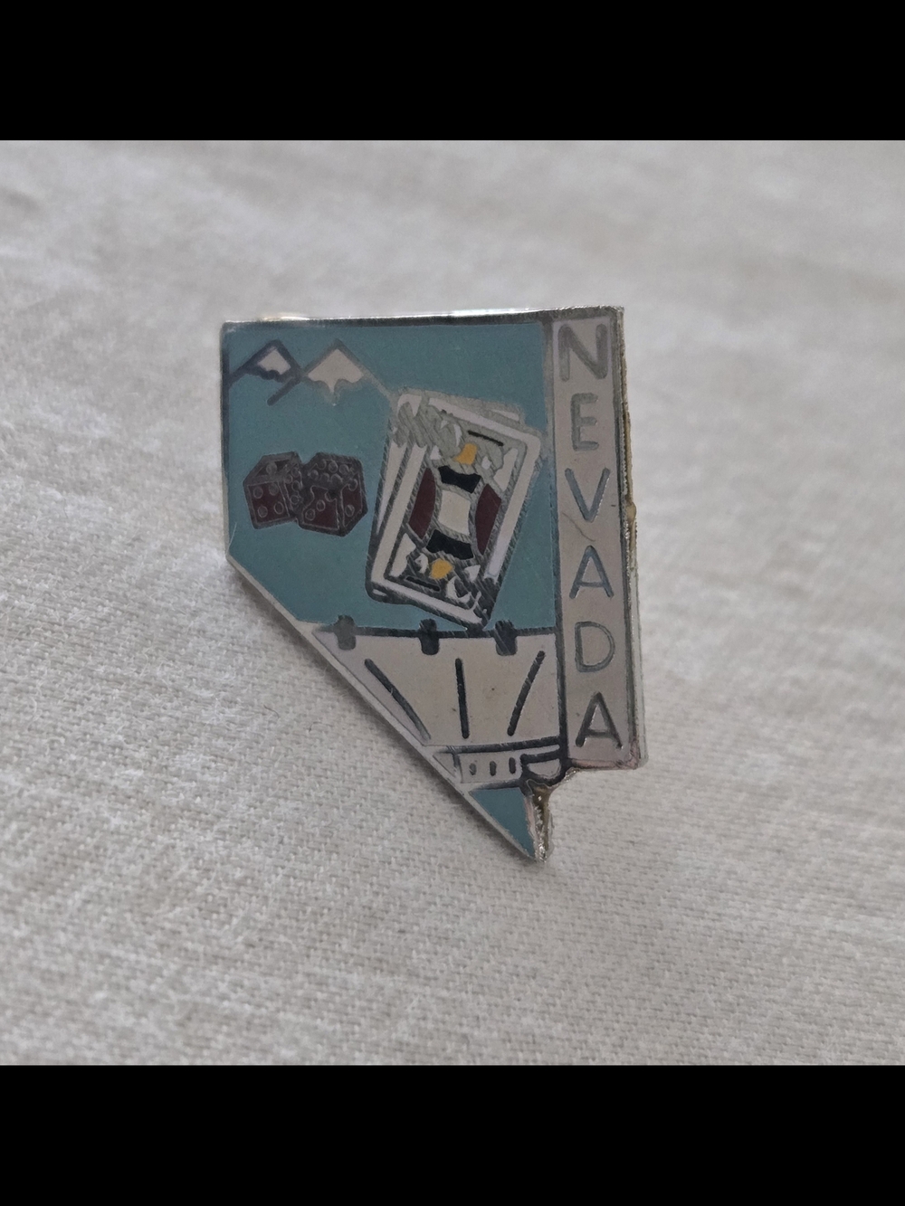 Vintage Nevada Cards & Dice Enamel Pin - MAFCO